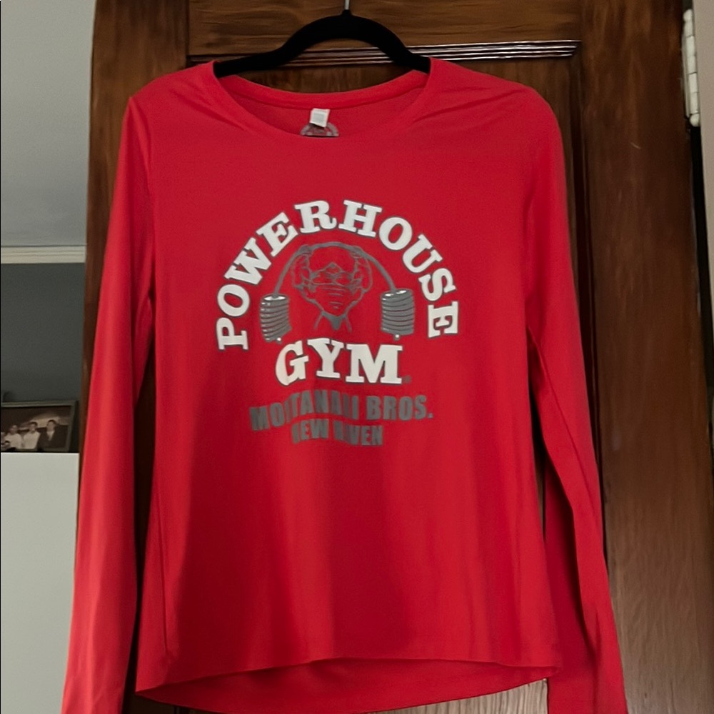 Powerhouse Red Asymmetrical Graphic  Long Sleeve